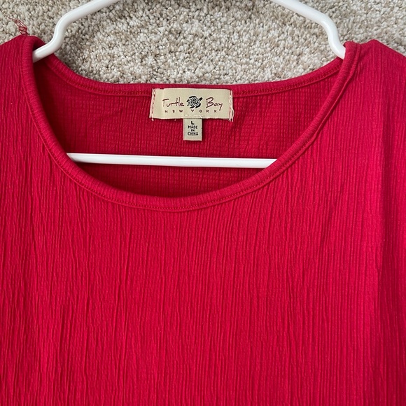 New Turtle Bay Red Short Sleeve Standard T Shirt Top Size L - Picture 4 of 7